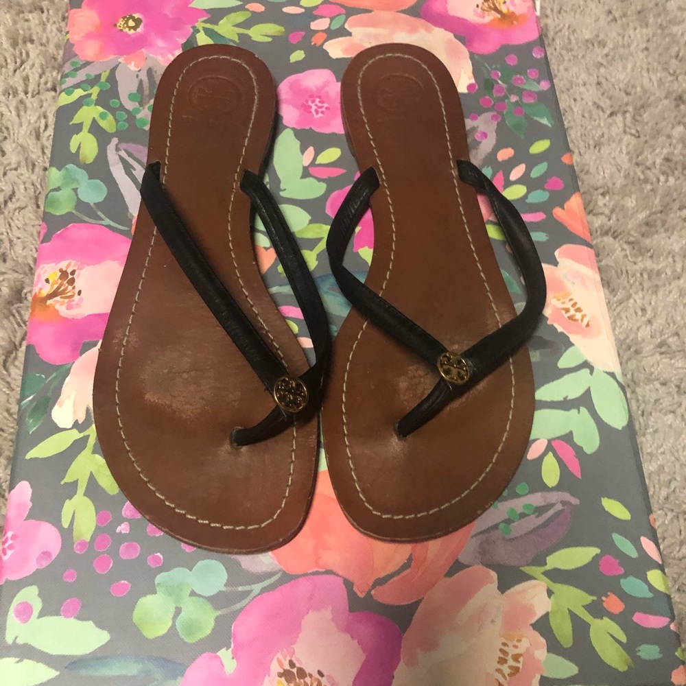 Tory Burch Leather Flip Flops